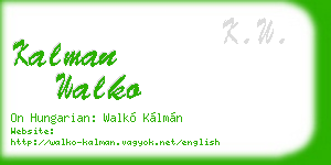 kalman walko business card