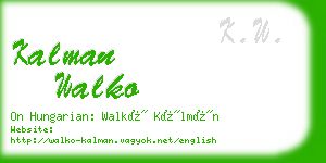 kalman walko business card